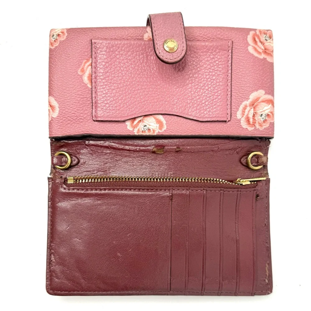 Coach Floral Pink Leather Wallet